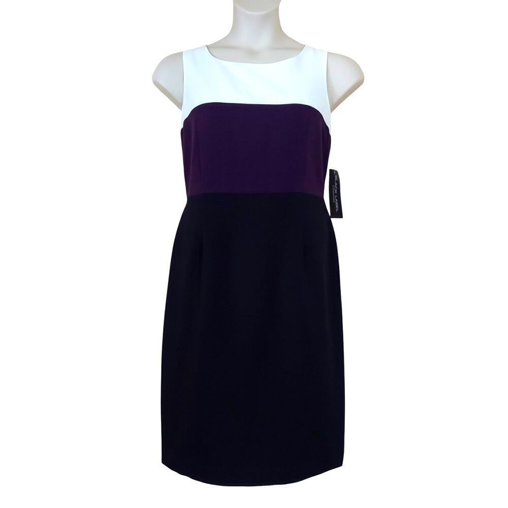 Black Label by Evan-Picone Women's Concord Multicolor Sleeveless Sheath Dress